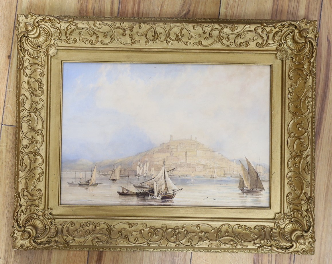 19th century English School, watercolour, 'Cagliari, Sardinia', 22 x 32cm